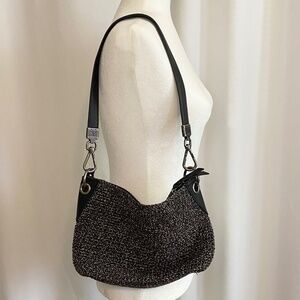The Sak Indio Crochet Demi Shoulder Purse Multicolor Black Straps‎